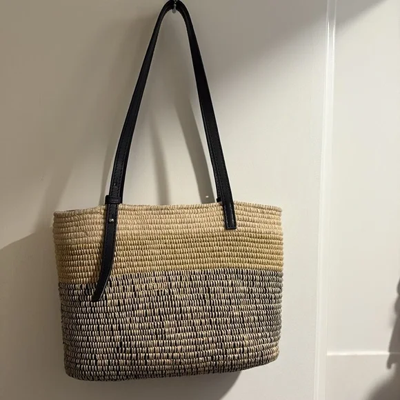 Loewe Square Basket Tote Woven Raffia Small Ombré Black - Picture 3 of 7